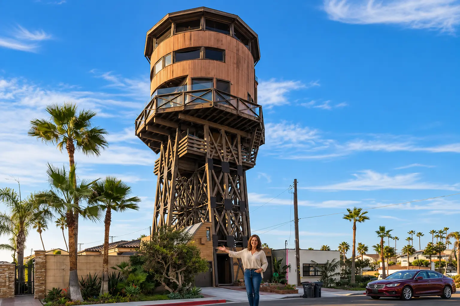 This Woman Lives 60 Feet Above Her Street In A Water Tower— And You Won’t Believe the View Inside