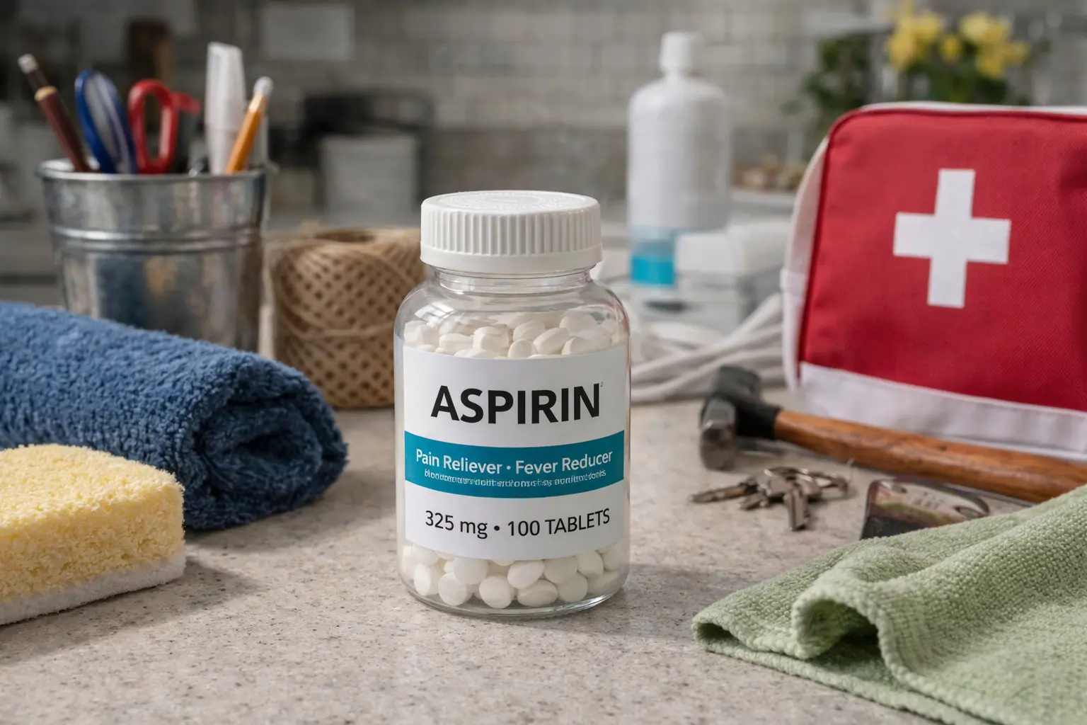 Aspirin in a bowl