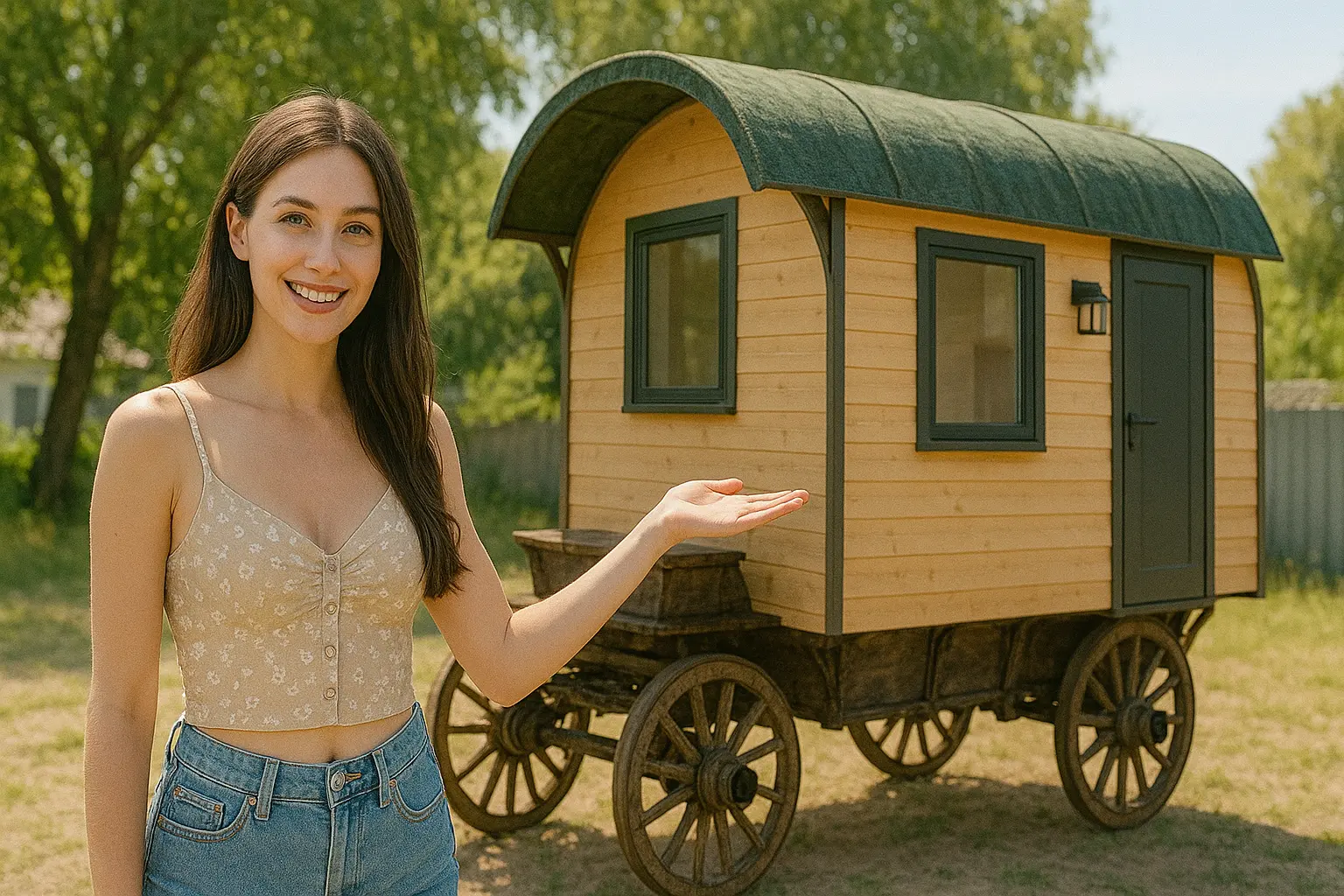 Village Woman Lives in a Converted Horse Carriage as Her Tiny Home