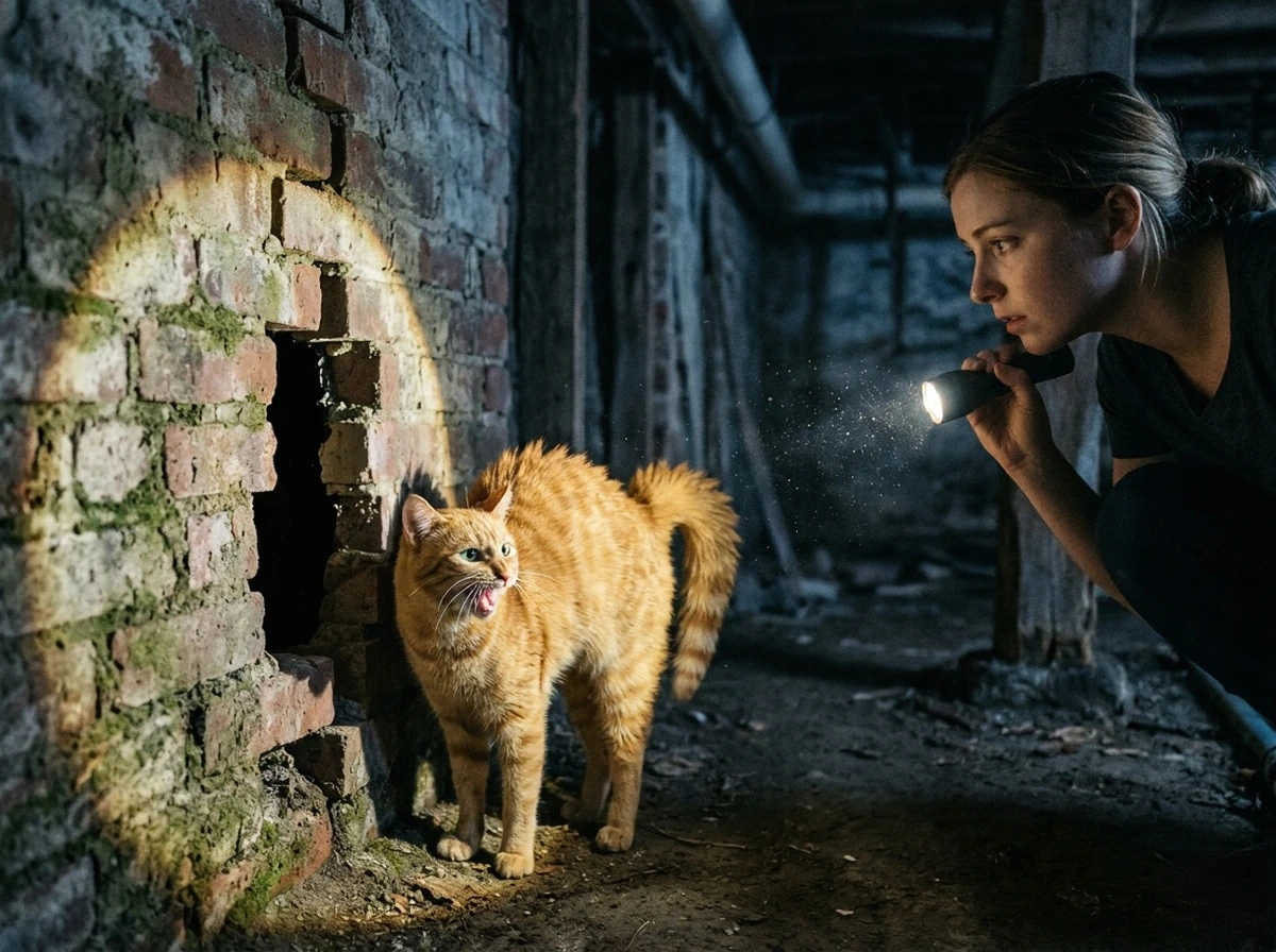 Cat Kept Staring at the Basement Door in Their New Home—They Blamed Mice, But the Real Horror Was Far Worse