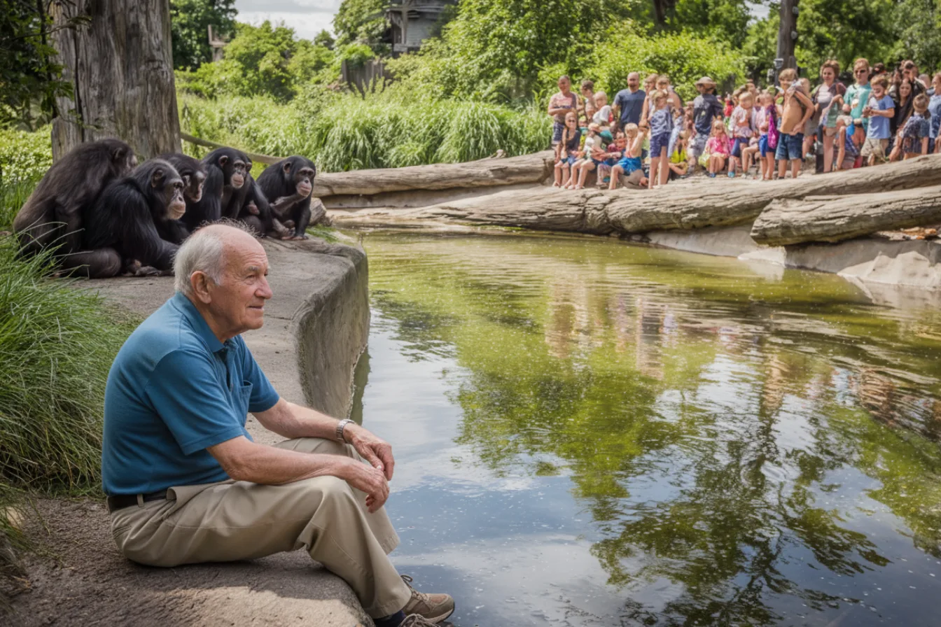 Elderly Man Falls into Chimpanzee Exhibit — Watch the Amazing Moment That Follows