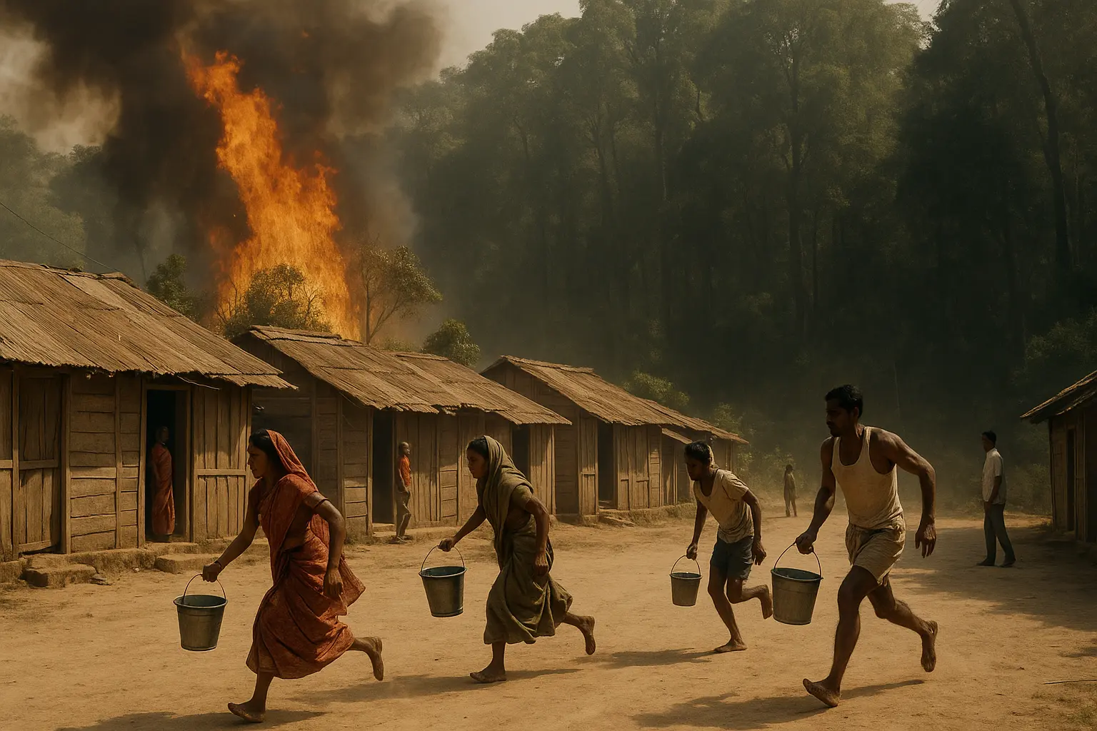 Unexpected Hero: Elephant Fights Fire in Remote Village