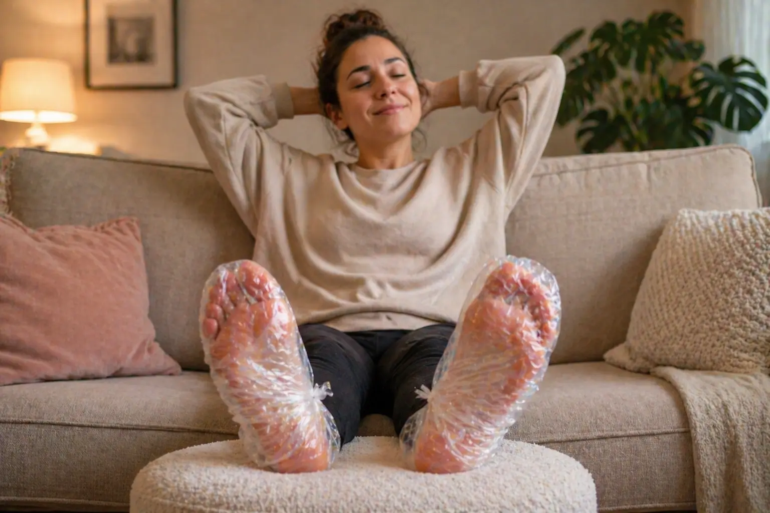 The Plastic Bag Foot Trick That Actually Softens Dry Skin