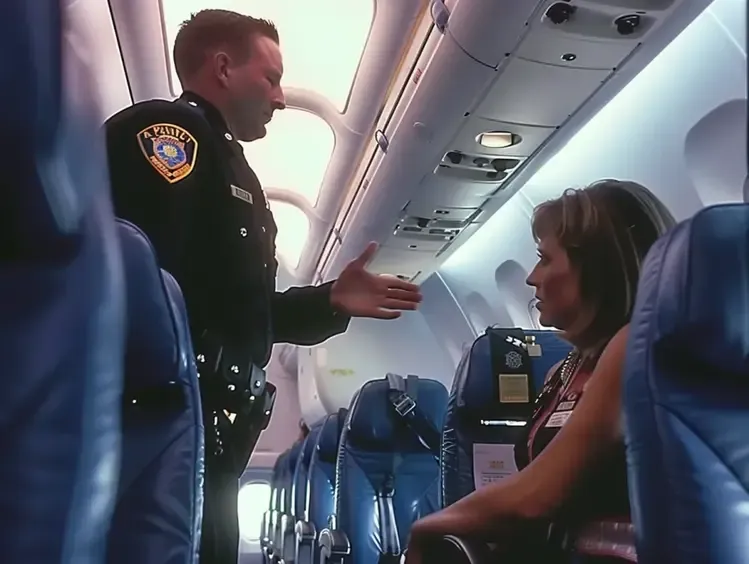 Officers speaking with the boy
