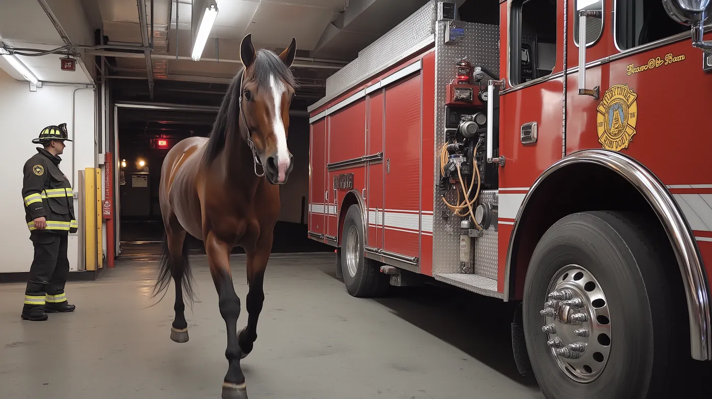 Horse Charges Into Fire Station – What It Leaves Behind Stuns Firefighter!