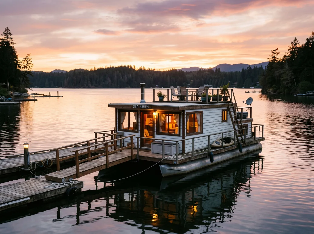 She Abandoned City Life for a $200K Houseboat, Commuting by Kayak Every Day