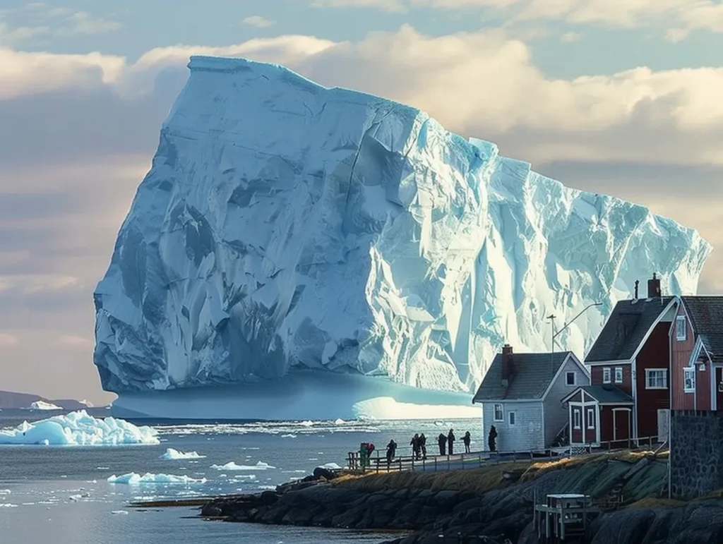Iceberg Drifts Dangerously Close to Village – Locals Turn Pale When They See What’s on It