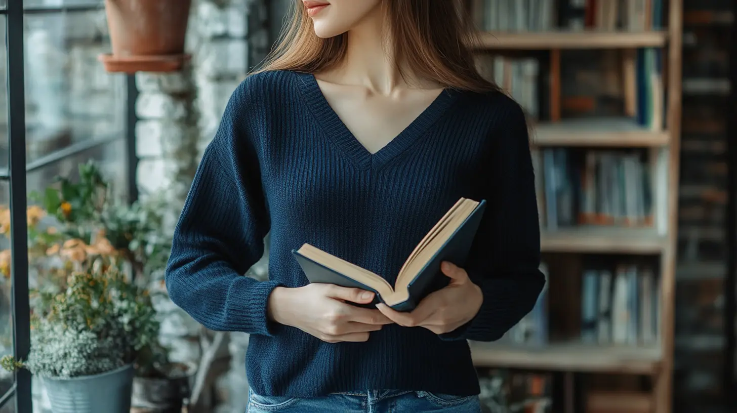 Knitted Ribbed V-Neck Sweater: The Ideal Casual Sweater for Women This Fall and Winter
