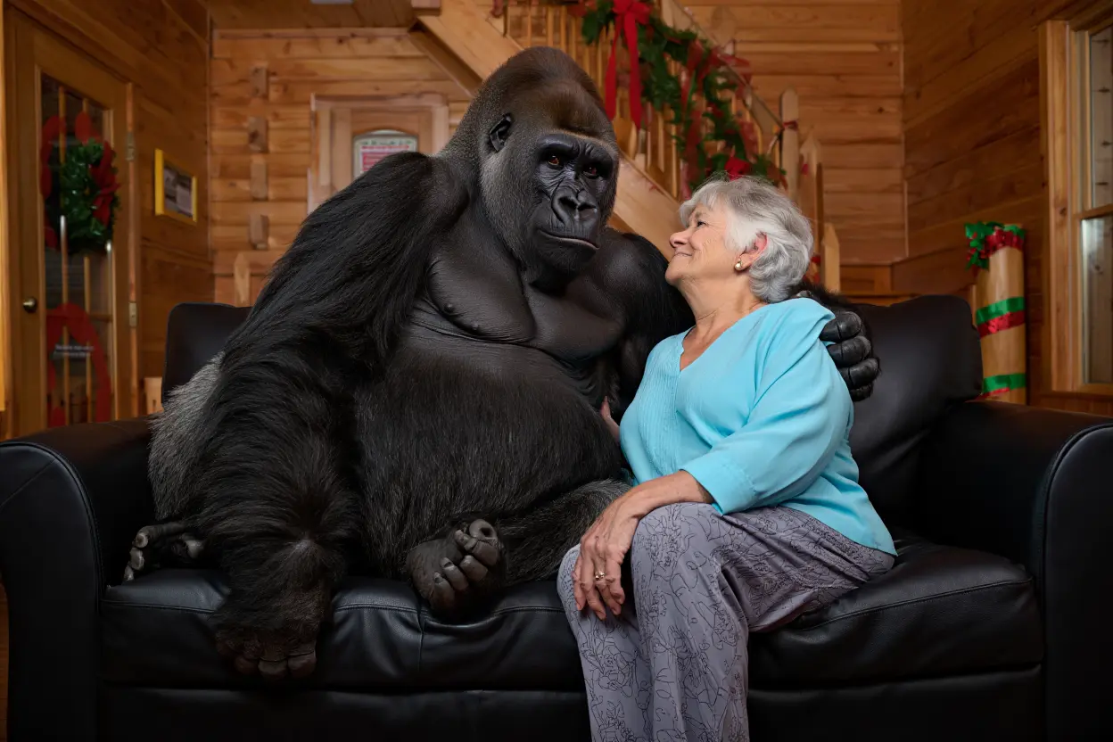 An Elderly Woman Shares Her Home with a Pet Gorilla