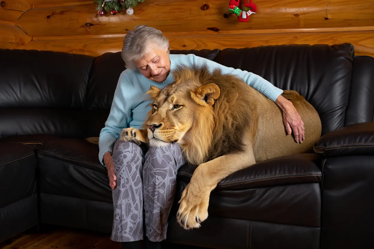 This Elderly Woman Shares Her Home with a Pet Lion