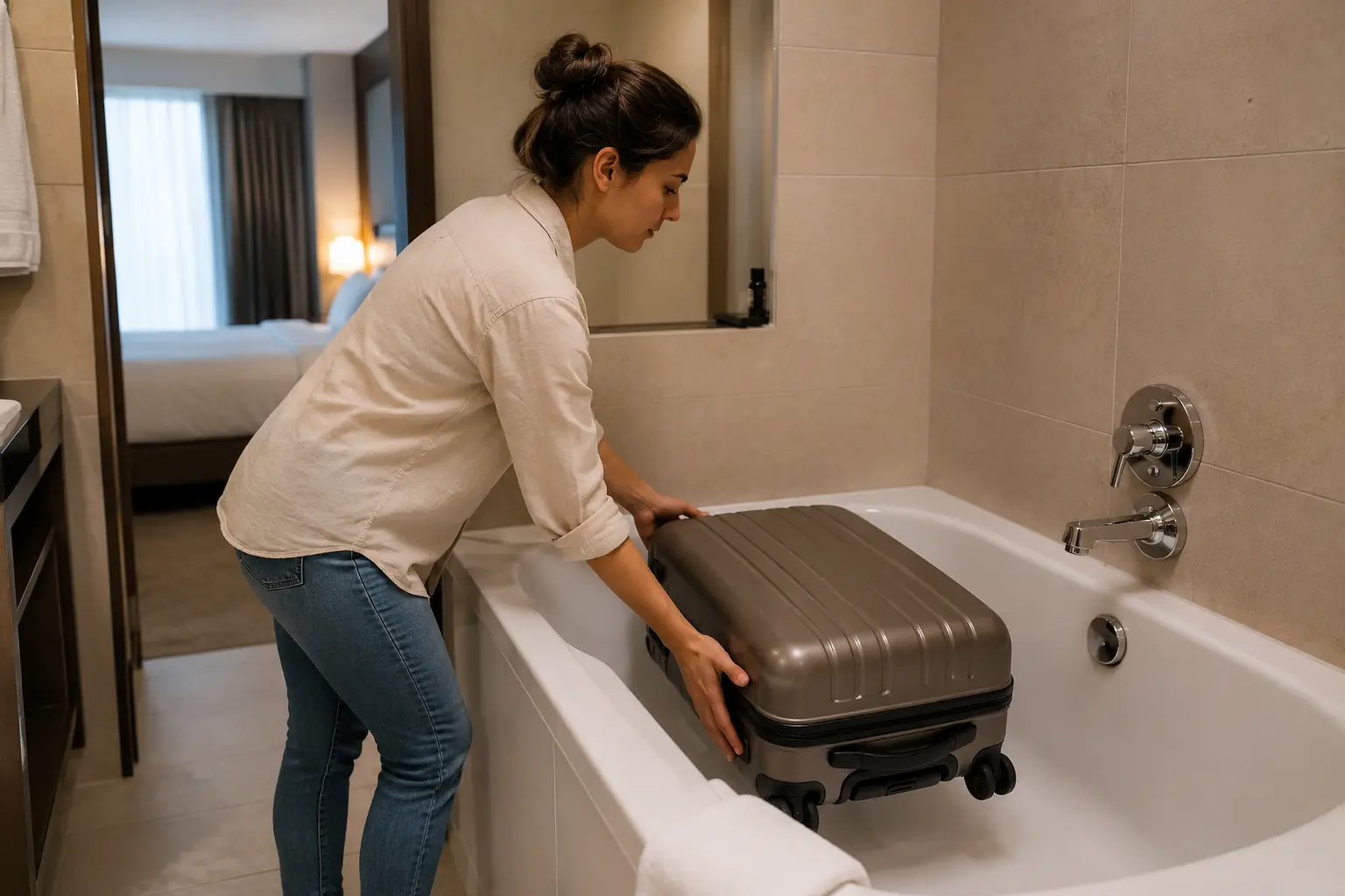 Why Experienced Travelers Always Put Their Suitcase in the Hotel Bathtub First — And You Should Too