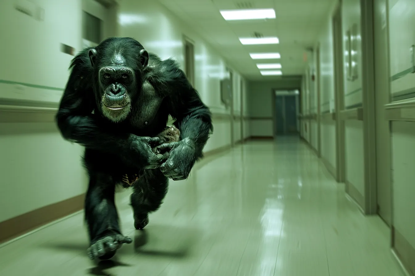 Wild Chimpanzee Enters Hospital, Nurse Moved to Tears by What It Cradles
