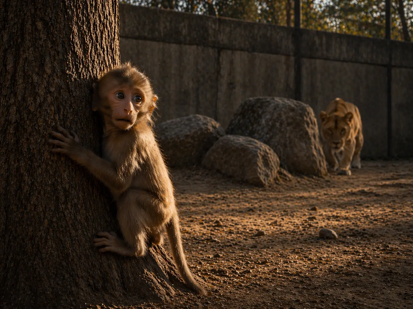A Baby Monkey Fell Into a Lion Enclosure—Then the Unthinkable Happened