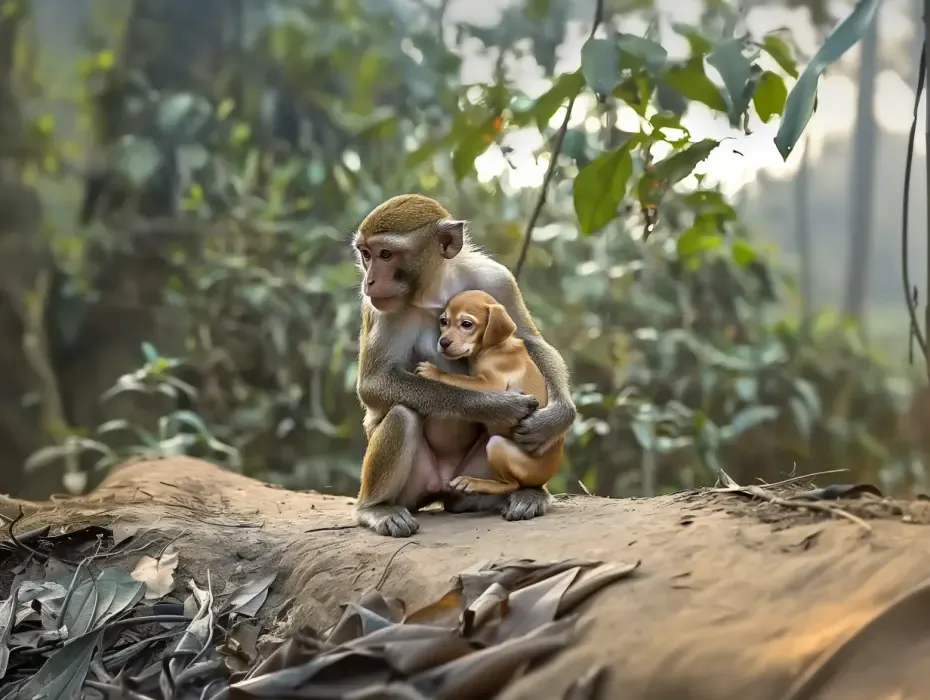 Monkey Steals Puppy, Owner Discovers Shocking Secret