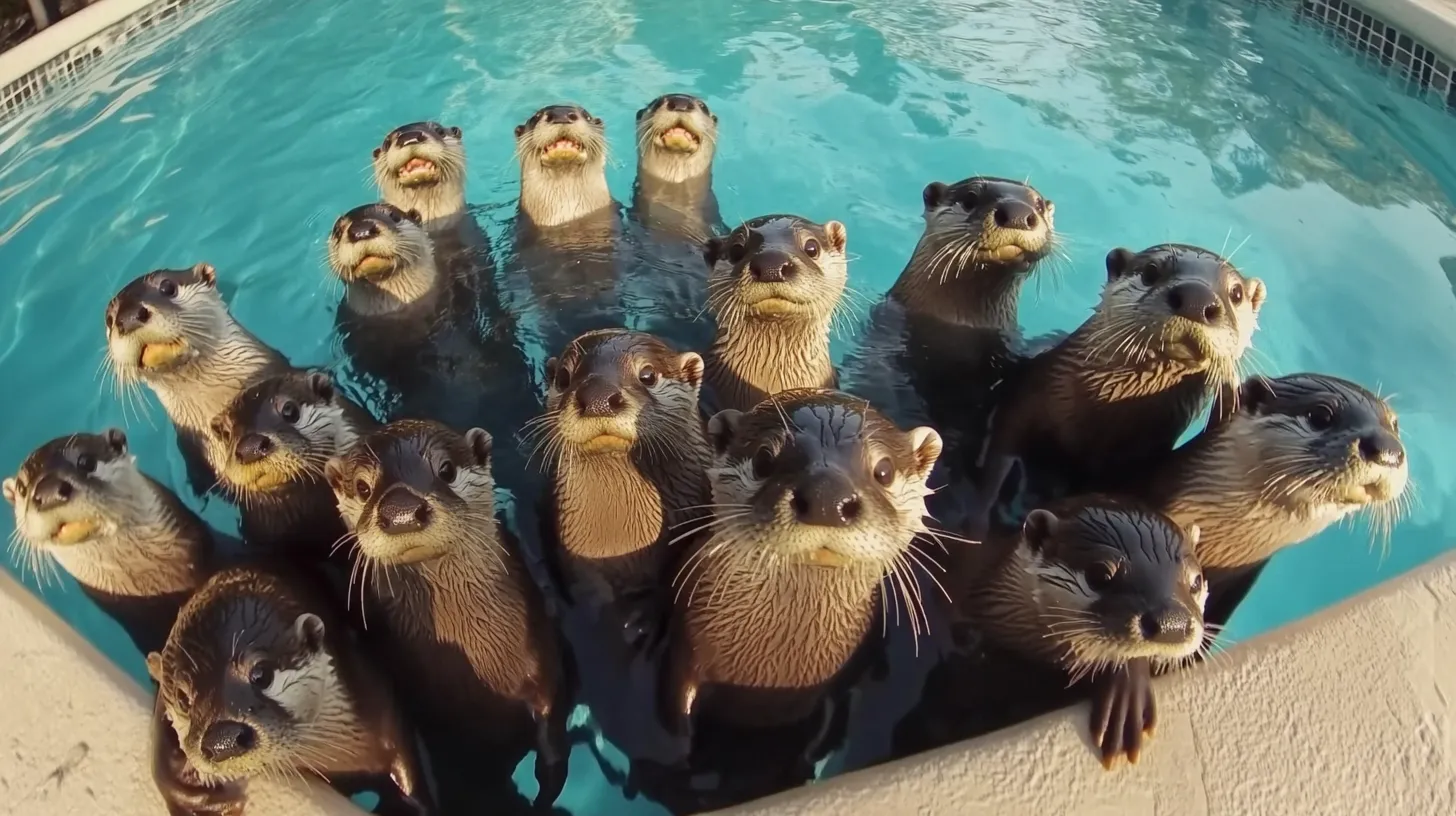 Otter Gang Invades Backyard Pool – Family Shocked by What They Left Behind