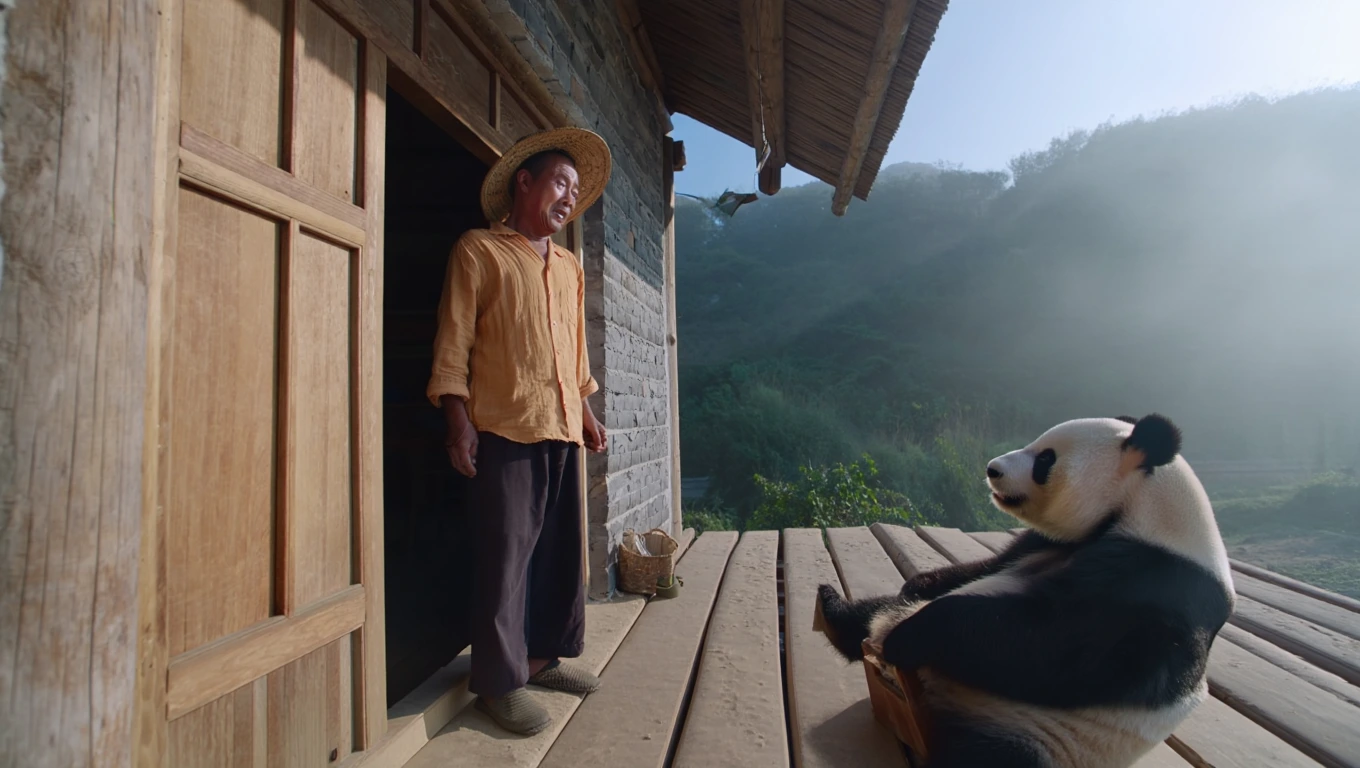 Panda Knocks on Farmer's Door – He Follows It Into the Forest and Finds Something Unbelievable