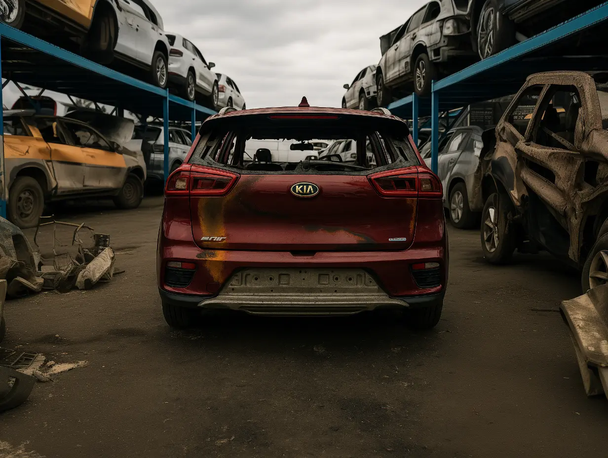 Junked Burnt Electric Car Reveals an Unbelievable Surprise for Scrapyard Workers