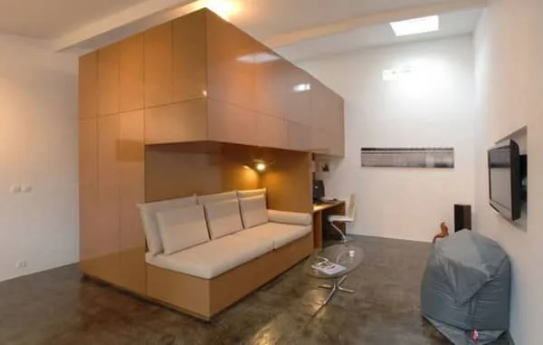 Renovated garage interior 1
