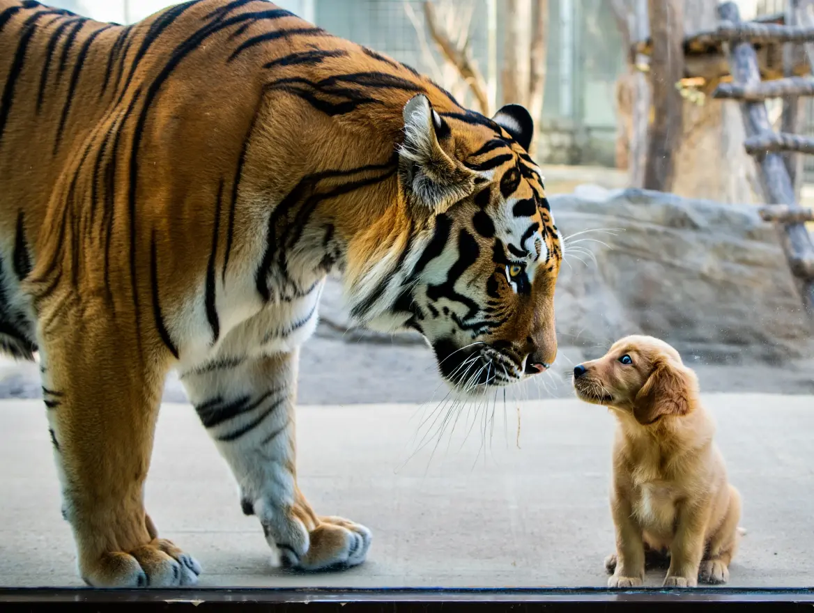 Puppy Wanders Into Tiger Enclosure – What Zookeepers Witness Is Unbelievable!