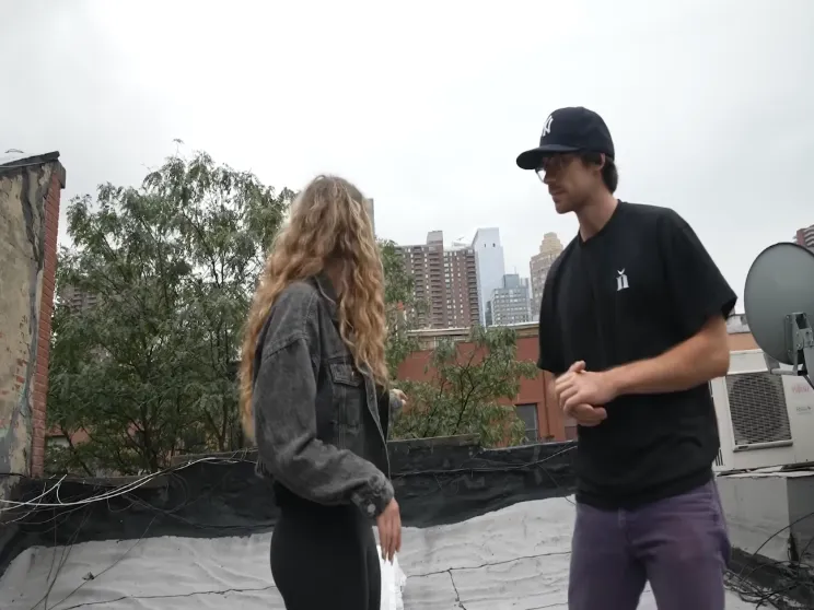 Lena relaxing on the rooftop