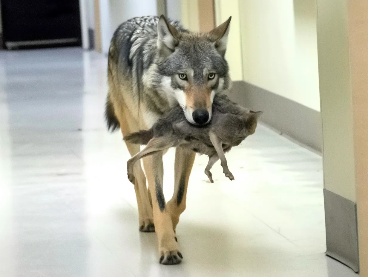 Wolf Breaks into Hospital – Nurse Moved to Tears by What It Carries in Its Mouth